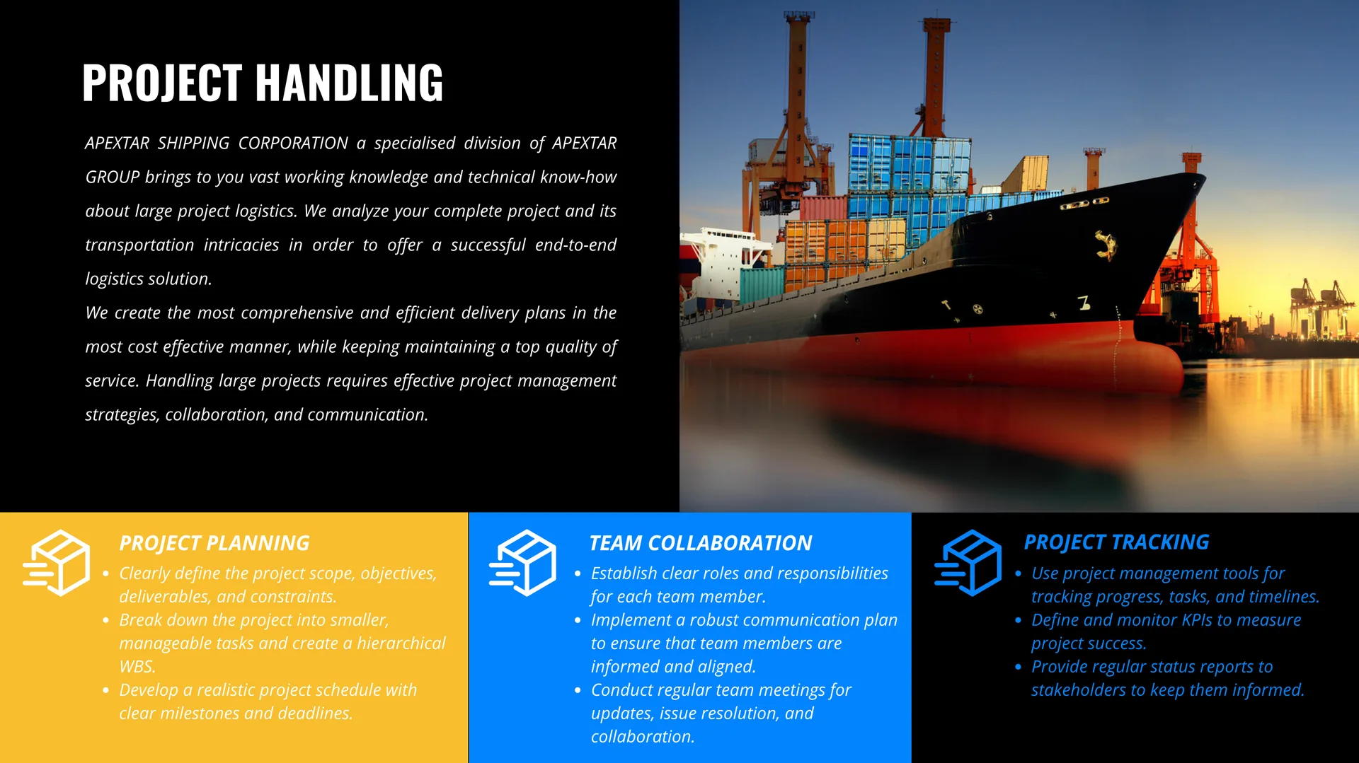 Slide 9 of 12: Project Handling